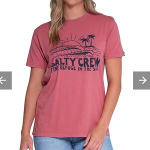Salty Crew Shore Break Boyfriend Oversized Tee In Rose
